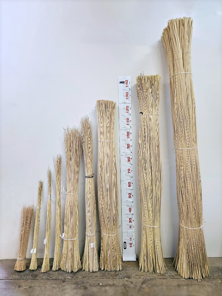 Ивовый прут — пучки разной длины с линейкой